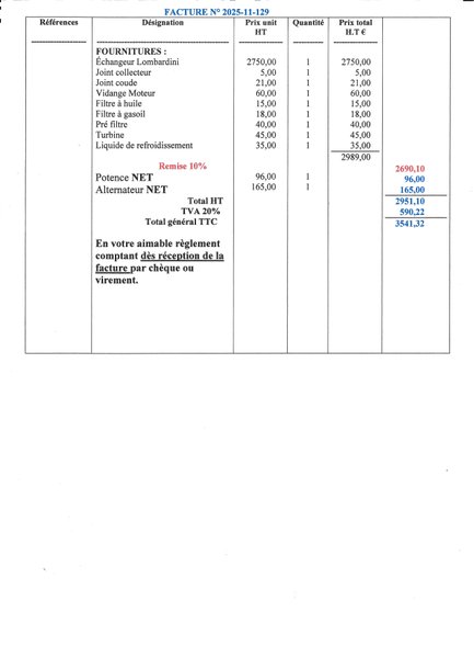 Moteur révisé en novembre 2025
